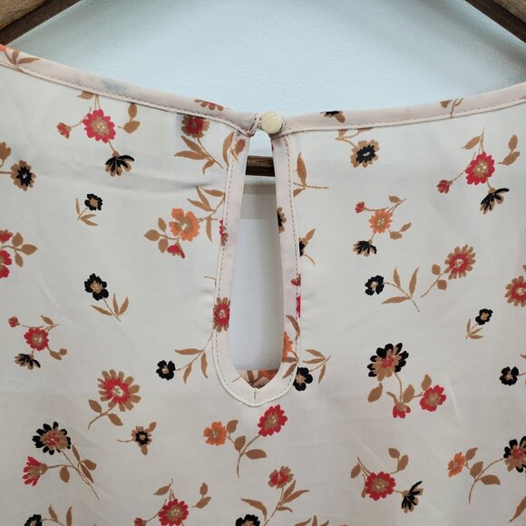 Lauren Conrad Floral Lace Ruffle Blouse Peplum Style Romantic Cottagecore Medium - Picture 11 of 13